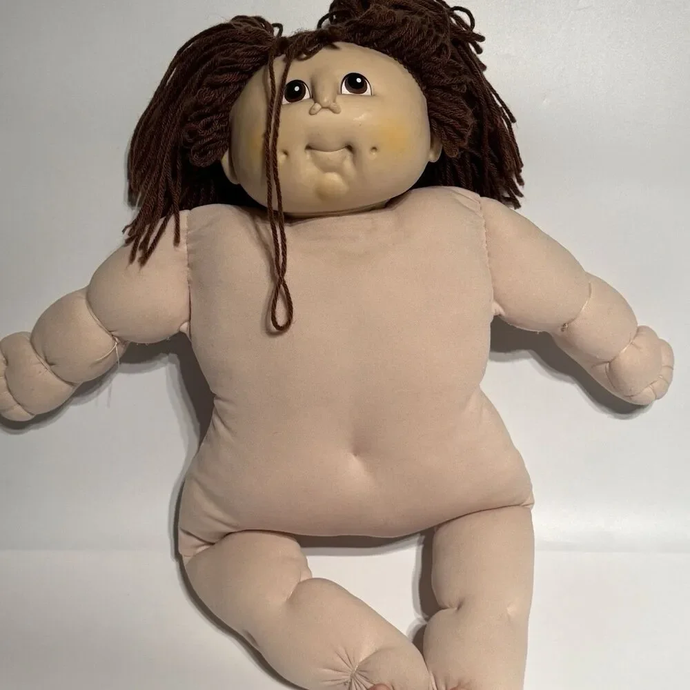 VTG Martha Nelson Thomas Doll Babies Brunette Brown Poodle Hair 1984 Soft Body